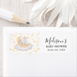 Söt Bebis Elefant Baby Shower Fest  Returadress Etikett