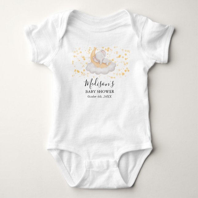 Söt Bebis Elefant Baby Shower Fest  T Shirt (Framsida)