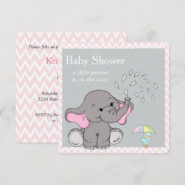 Söt bebis elefant baby shower inbjudan