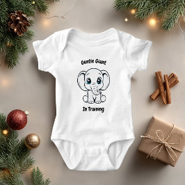 Söt Bebis Elefant Blå Ögon Illustration Outfit T Shirt
