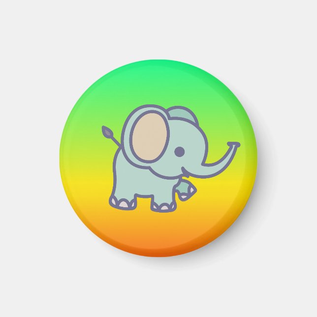 Söt Bebis Elefant Tecknad-47767 Magnet (Framsidan)
