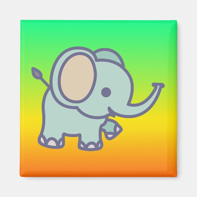 Söt Bebis Elefant Tecknad Film-47767 Magnet (Framsidan)