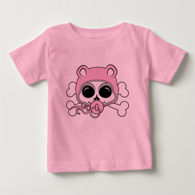 Söt bebis flicka dödskalle t shirt (Framsida)