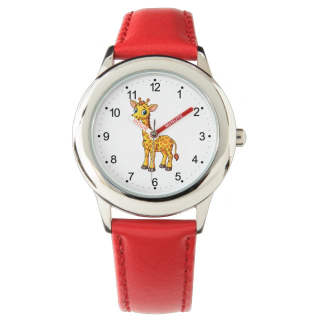Söt Bebis Giraff Tecknad-35281 Armbandsur (Framsida)