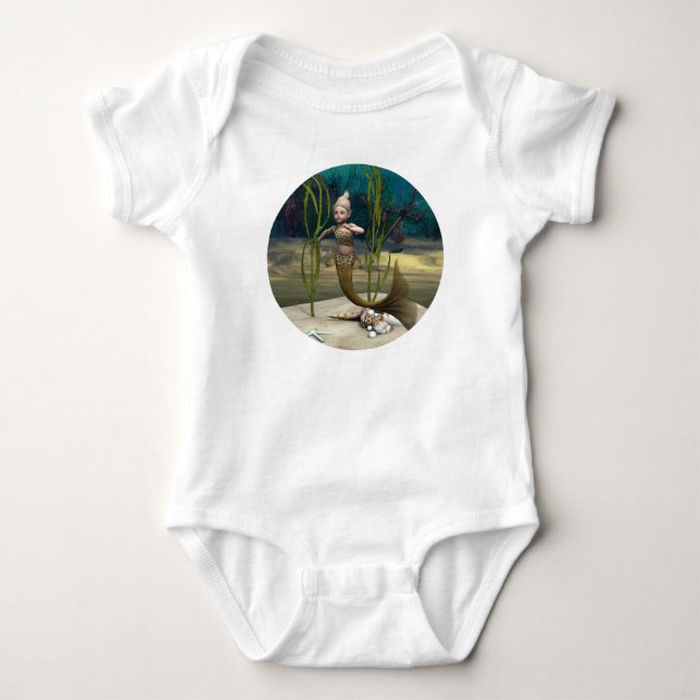 Söt Bebis Havfrue T-shirt (Framsida)