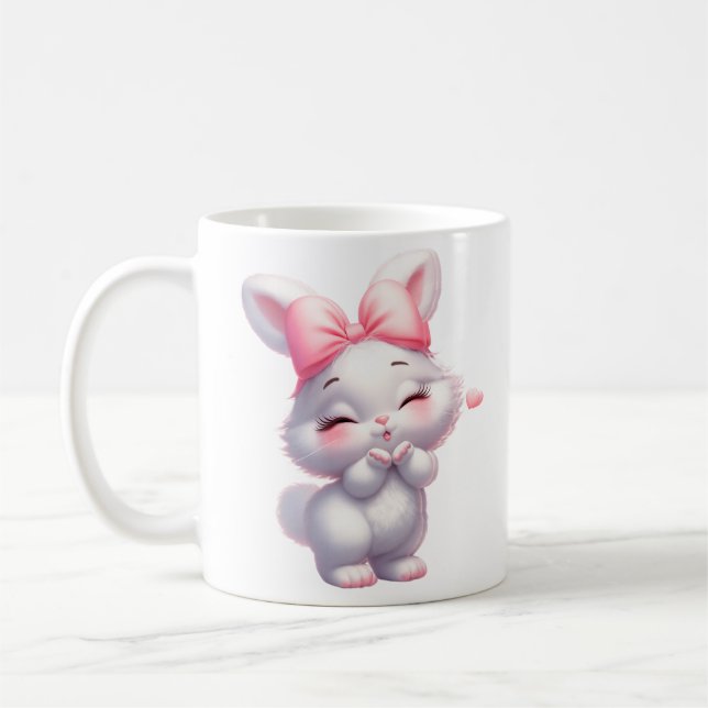 Söt Bebis Kanin Illustration Kaffemugg (Vänster)