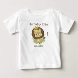 Söt Bebis Lejon Vattenfärg Tema Födelsedag Konung T Shirt
