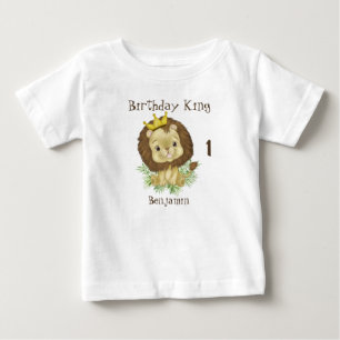 Söt Bebis Lejon Vattenfärg Tema Födelsedag Konung T Shirt