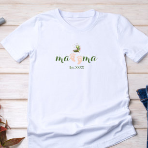 Söt Bebis med Ljus Hy Fötter Hjärta Mamma Fjärilsl T Shirt