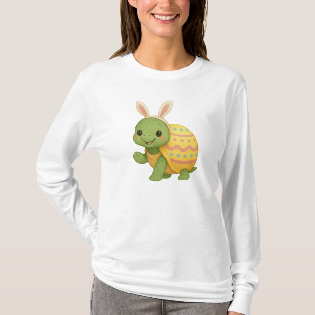 Söt bebis Påsk/Vår Sköldpadda T Shirt (Framsida)