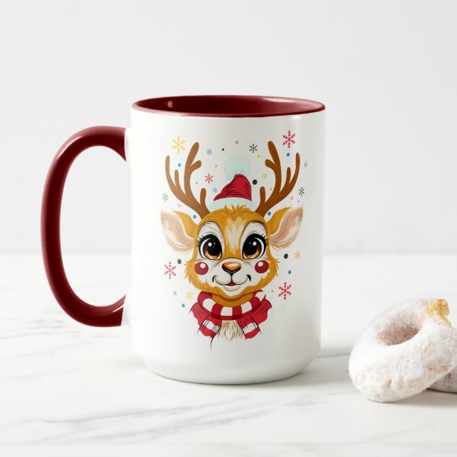 Söt Bebis Ren Julmugg Mugg (Med munk)