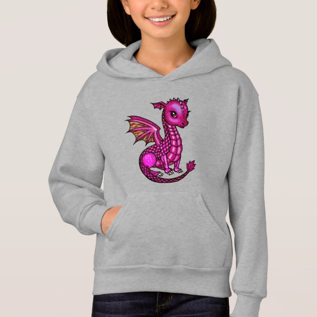 Söt Bebis Rosa Drak  T Shirt (Framsida)