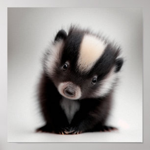 Söt bebis skunk porträtt Kvadratisk 1:1 Poster