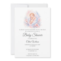 Söt bebis som sover Baby Shower-inbjudan
