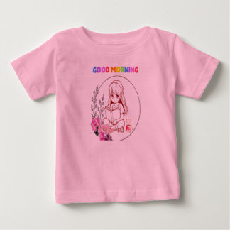 Söt Bebis Tjej Läs Bok T-Shirt