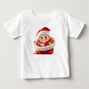 Söt Bebis Tomte – Förtjusande Kawaii Julpresent T Shirt
