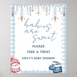 Söt Bebis Vinter Baby Shower - välkomstskylt Poster