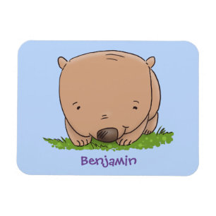 Söt bebis-vombat i tecknad illustration magnet