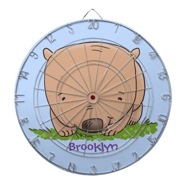 Söt bebis vombat serieillustration darttavla (Framsidan)