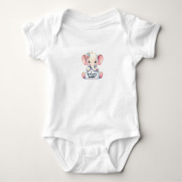 Söt bebiselefant med blommor Välkommen bebis konst T Shirt