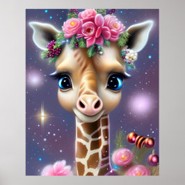 Söt Bebisgiraff-grafik Poster