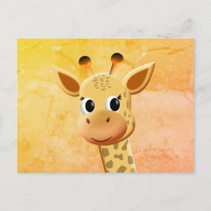 Söt Bebisgiraff Teckning Vykort