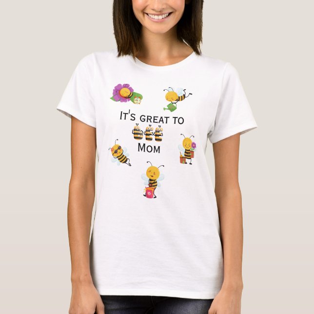 Söt Bee mamma citerade T-Shirt (Framsida)