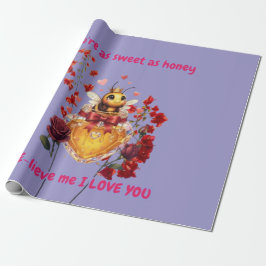 Söt BEE min-BEE lieve mig jag älskar dig Presentpapper