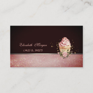Söt Behaglig Blommig Cupcake Bageri Visitkort
