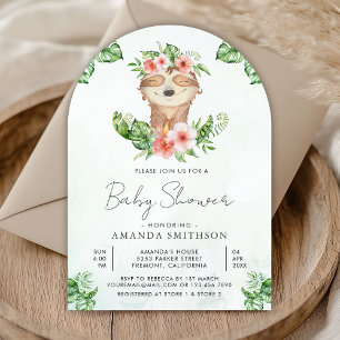 Söt Behaglig Blommig Sengunge Flickas Valvbabyfest Inbjudningar