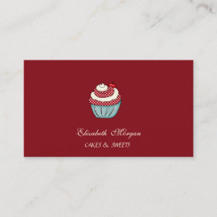 Söt Behaglig Cupcake Kirsrodrig Söt Bakning Visitkort