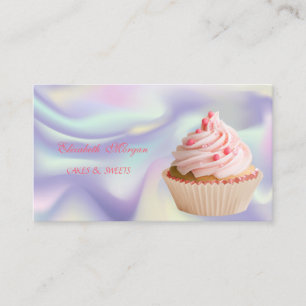 Söt Behaglig Elegant Cupcake Bageri Holografisk Visitkort