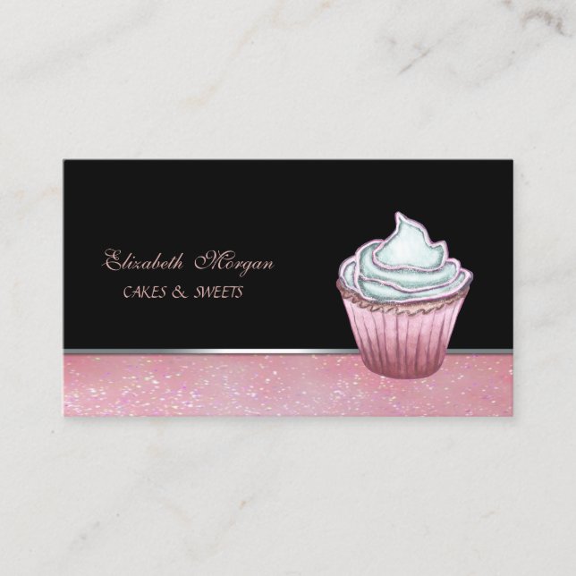 Söt Behaglig Elegant Cupcake Visitkort (Framsida)