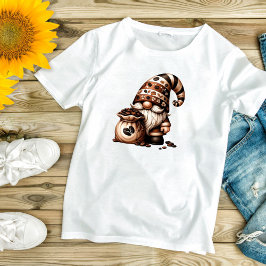 Söt Behaglig Kaffe Tomte Dam T-Shirt