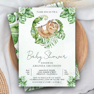 Söt Behaglig Sömnig Sengunge Baby Shower Inbjudningar