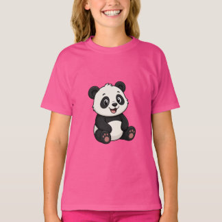 Söt Behaglig Tecknad Panda Björn Baby T-Shirt