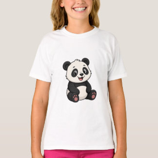 Söt Behaglig Tecknad Panda Björn Baby T-Shirt