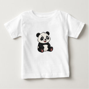 Söt Behaglig Tecknad Panda Björn Baby T-Shirt