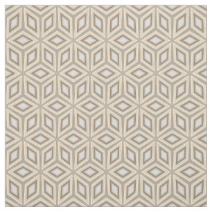 Söt Beige Brown Geometric Retro Stars Mönster Tyg