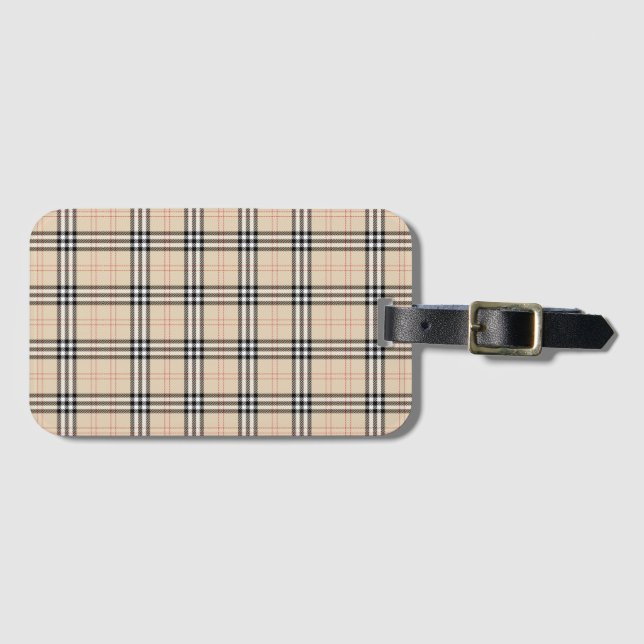 Söt Beige Play Tartan Bagagebricka (Framsida horisontal)