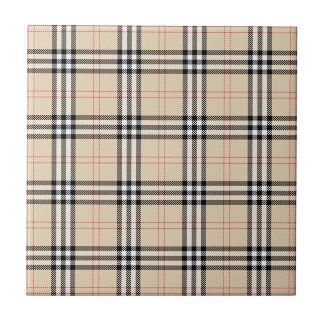 Söt Beige Play Tartan Kakelplatta (Framsidan)