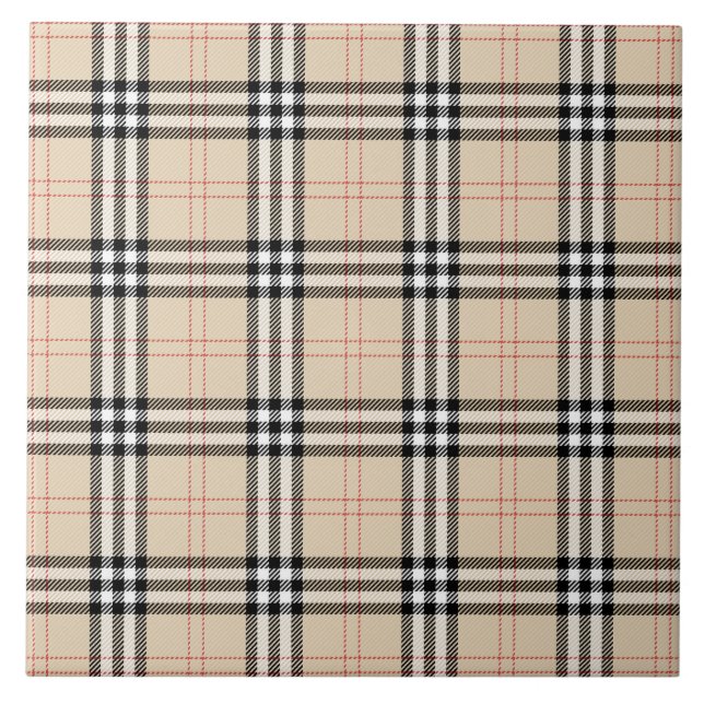 Söt Beige Play Tartan Kakelplatta (Framsidan)