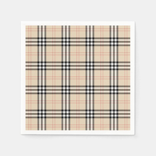 Söt Beige Play Tartan Pappersservett (Framsidan)