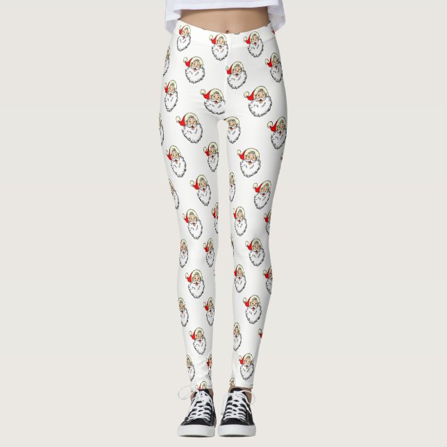 Söt belevande flickig tomte leggings (Framsida)
