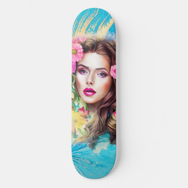 Söt Benice Woman Skin Art på Skateboard (Framsida)