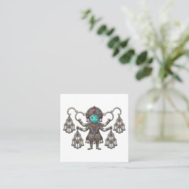 Söt Berber Amazigh-fibula Khalla Kawaii-dekal Fyrkantigt Visitkort