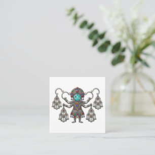 Söt Berber Amazigh-fibula Khalla Kawaii-dekal Fyrkantigt Visitkort