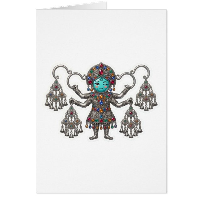 Söt Berber Amazigh-fibula Khalla Kawaii-dekal Hälsningskort (Framsidan)