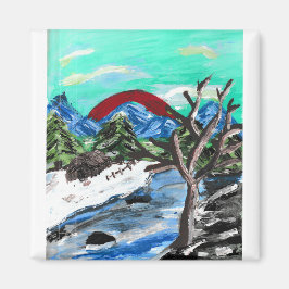 Söt bergsfloden magnet