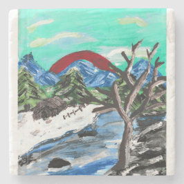 Söt bergsfloden stenunderlägg